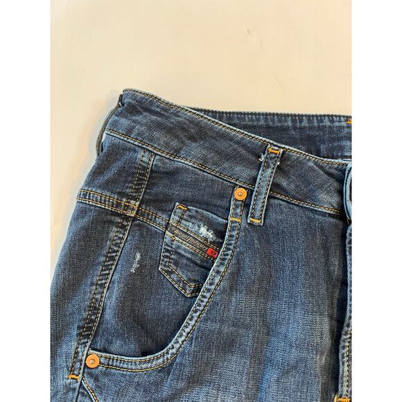 Diesel Fayza-Ne Skinny Stretch Sweat Distressed Denim Jeans Womens Size 25 Blue - Picture 10 of 16